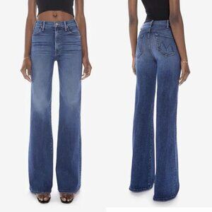 Mother The Hustler Roller Heel Wide Leg Blue Jeans in Need For Speed Women’s 30